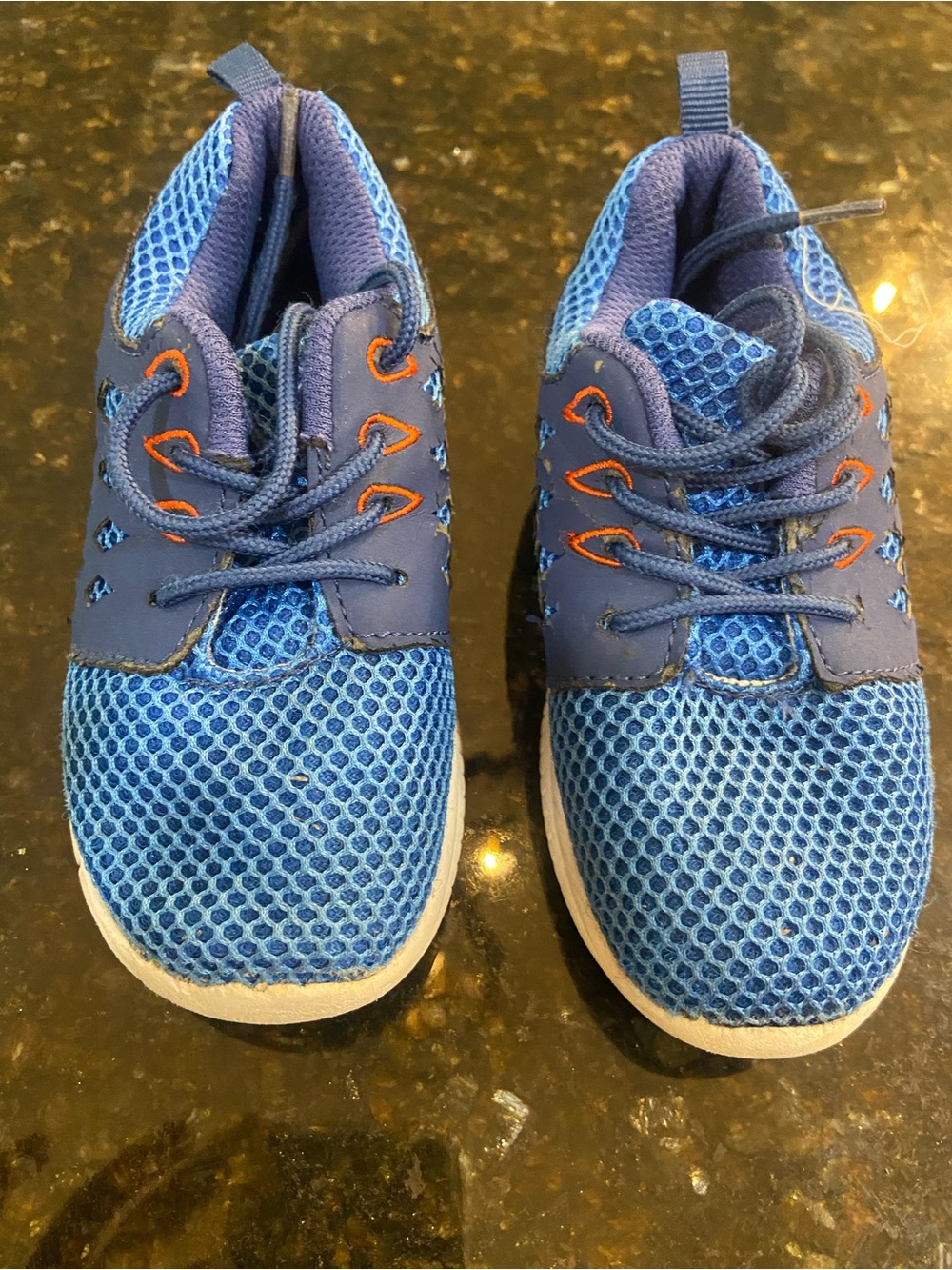 Koala Kids Blue Mesh Athletic Sneakers with Orange Accent